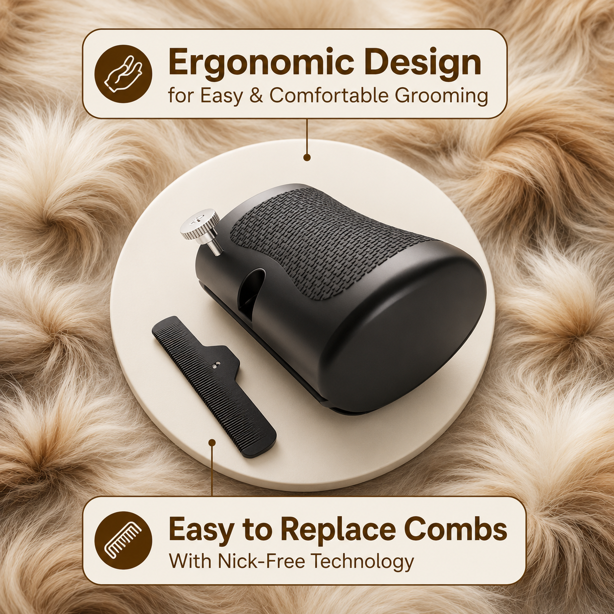 Bondly™ | Gentle Deshedding Brush for Dogs & Cats