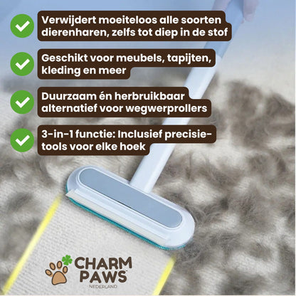 CharmPaws® MultiSwipe Pro | Épilateur 3-en-1 pour animaux de compagnie